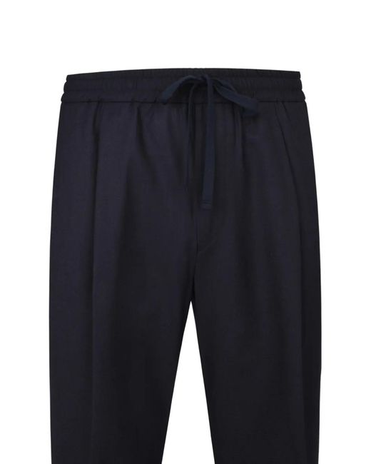 Altea Blue Drawstring Pleated Trousers for men