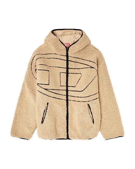 DIESEL Natural S-Zat Logo-Detail Teddy Hoodie for men