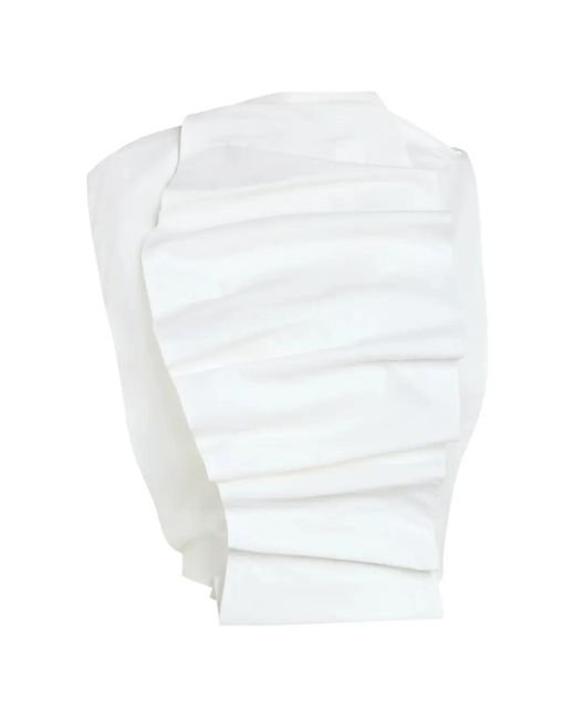 A.W.A.K.E. MODE White Crossover-Strap Blouse