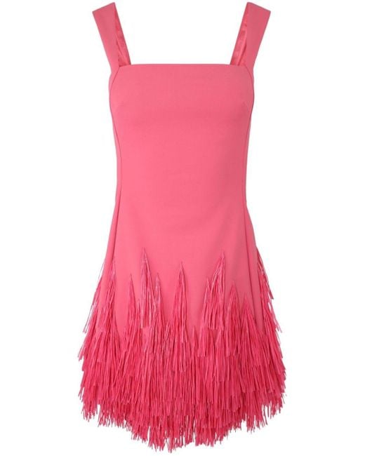 Cult Gaia Mini-jurk Met Franje in het Pink