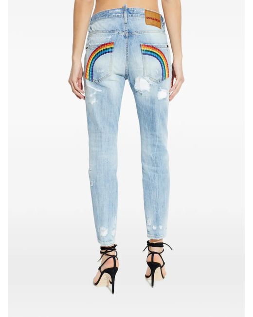 DSquared² Blue Cropped Jeans