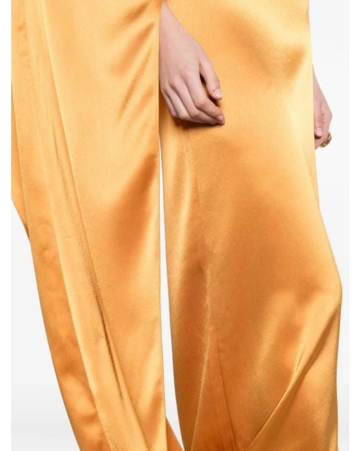Galvan Orange Clandestine Midi Dress