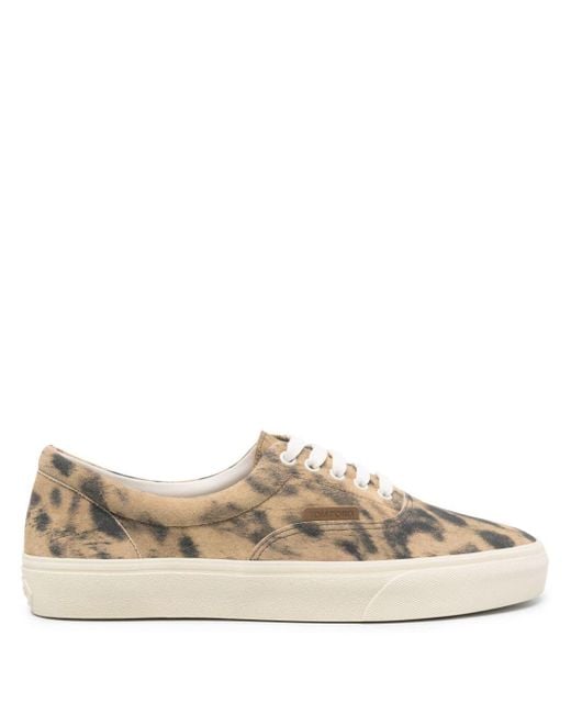 Tom Ford Natural Animal-print Suede Sneakers for men
