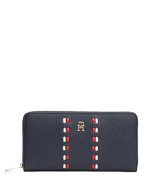 Tommy Hilfiger Blue Logo-Monogram Zipped Wallet