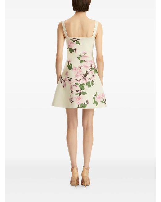 Oscar de la Renta フローラルジャカード ワンピース White