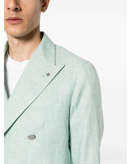 Tagliatore Green Double-breasted Suit Jacket for men