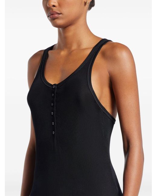 Tom Ford Black Ribbed Jersey Tank Top