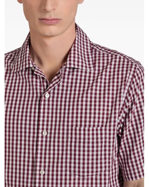 Slowear Pink Checked Cotton Shirt for men