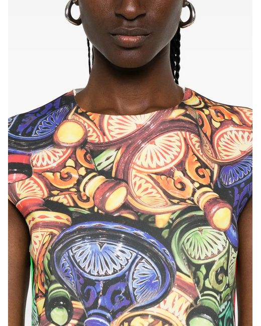 The Artistylist White Graphic-Print A-Line Dress