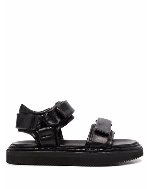 Officine Creative Black Ios 103 Touch-strap Leather Sandals