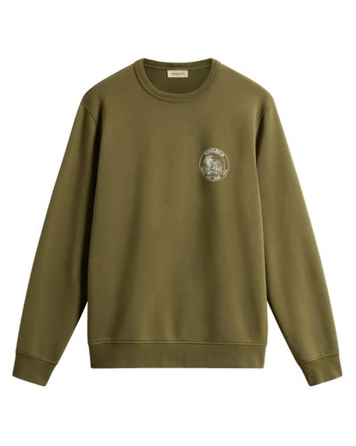 Woolrich Green Graphic-Print Sweatshirt for men