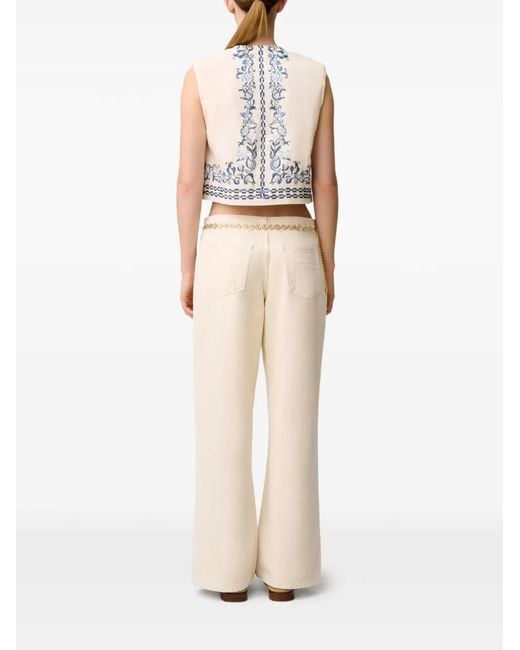 Claudie Pierlot White Sleeveless Short Jacket