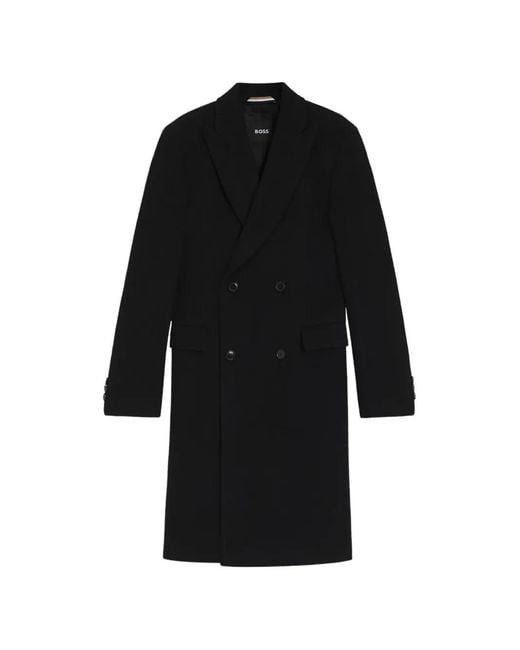 Boss Black Double-Breasted Coat for men