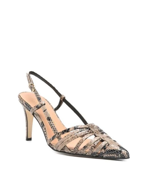 The Seller White Python-Print Leather Pumps