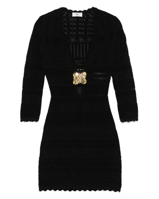 Vestido corto de punto Elisabetta Franchi de color Black