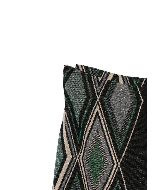 Circus Hotel Gray Argyle-Pattern Palazzo Pants