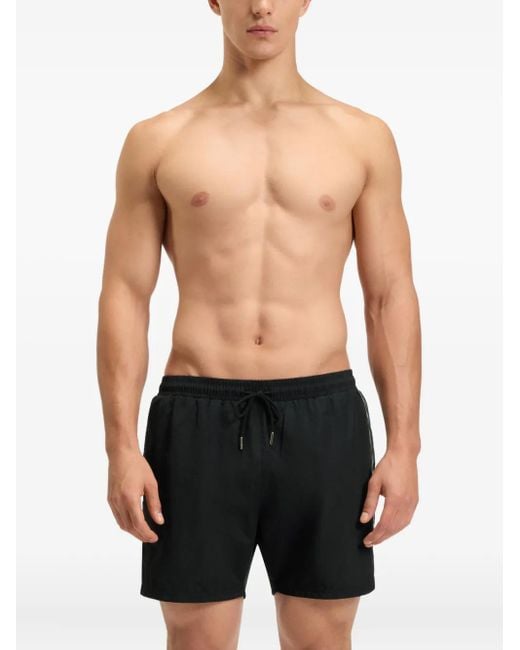 Boss Black Side-Stripe Swim Shorts for men