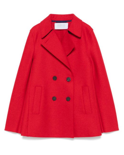 Harris Wharf London Red Wool Peacoat