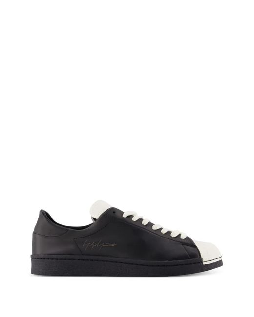 Y-3 Black Superstar Leather Sneakers
