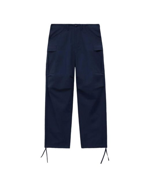 KENZO Blue Varsity Embroidered Cargo Pants for men