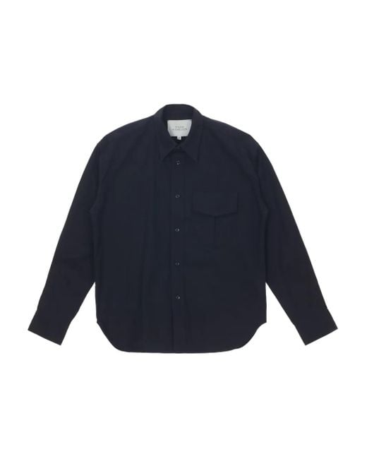 メンズ Studio Nicholson Solst ロングスリーブ シャツ Blue