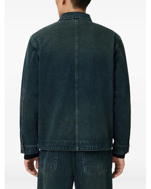 AllSaints Blue Exile Pocketed-Buttoned Jacket for men