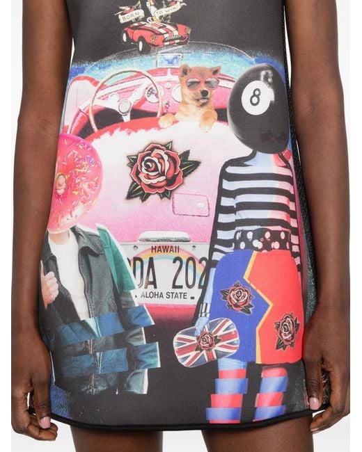 The Artistylist Black Graphic-Print Sleeveless Dress