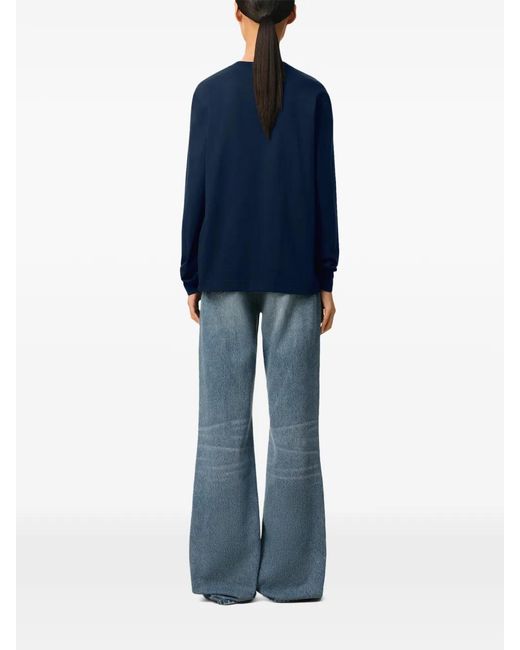AMI Blue Ami De Coeur Long-Sleeved T-Shirt