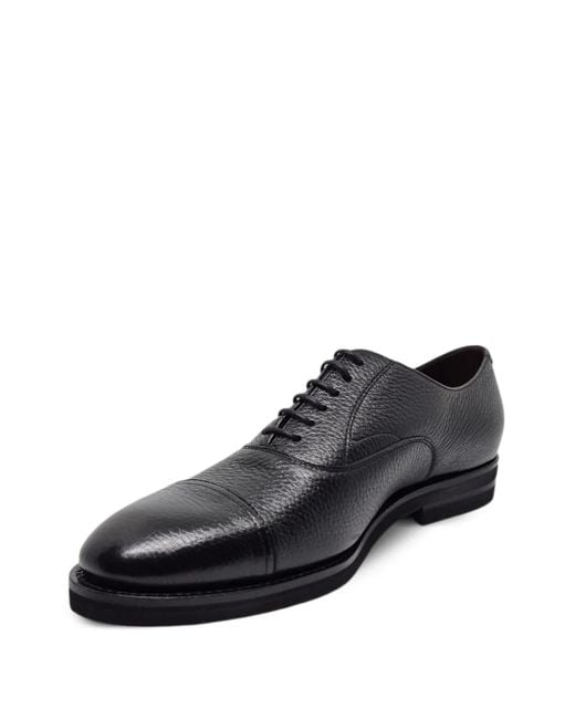 Henderson Black Textured Oxford Shoes for men