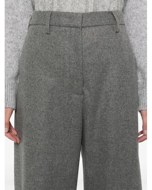 パンツ FABIANA FILIPPI Wide flannel trousers Fabiana Filippi Flannel Trousers in Gray | Lyst