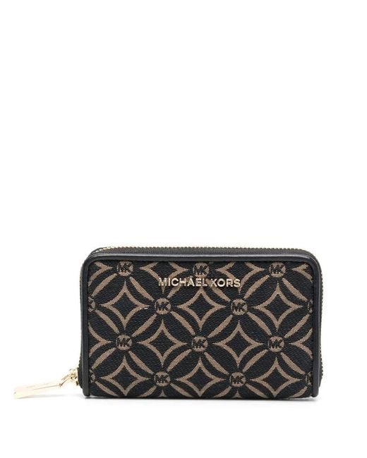 Michael Kors Black Monogram Zipped Wallet