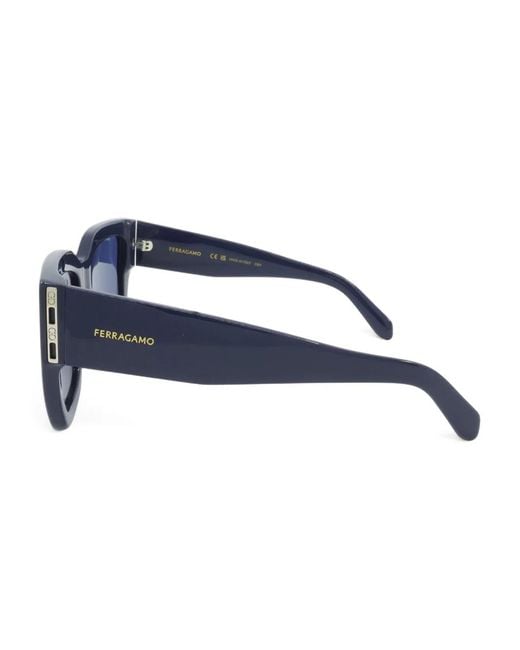 Ferragamo Eyewear Blue Square-Frame Sunglasses for men