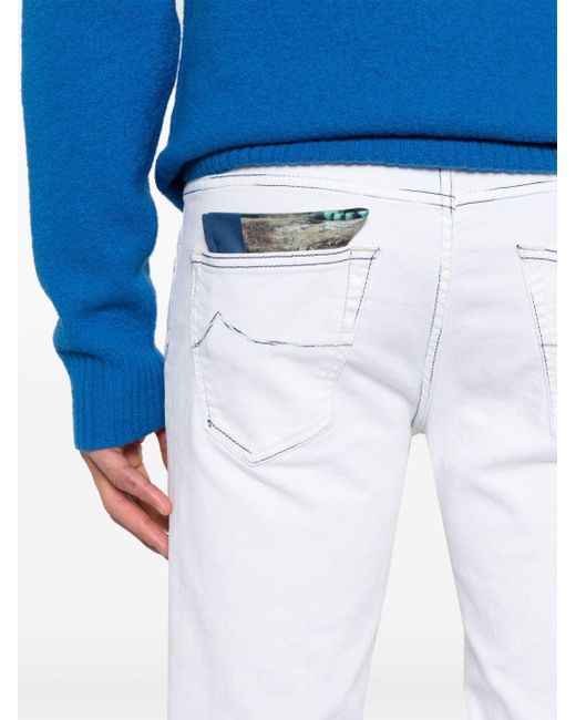 Jacob Cohen White Scott Slim-fit Cropped Jeans for men