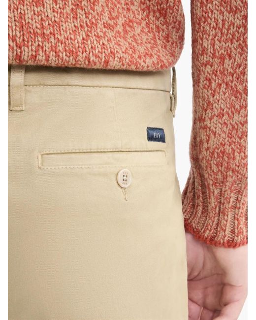 Fay Natural Stretch-Cotton Cropped Trousers for men