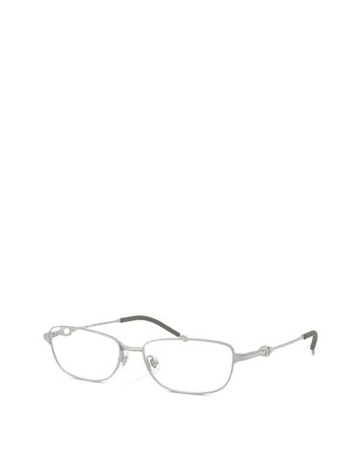 DIESEL White Logo-Plaque Rectangle-Frame Glasses