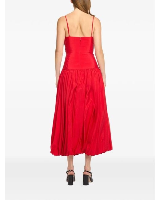 Cinq À Sept Red Fia Draped Midi Dress