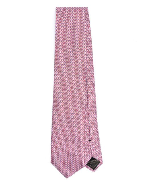 Brioni Pink Patterned-jacquard Silk Tie for men