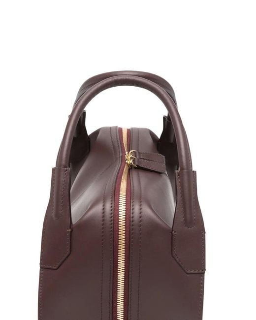 Victoria Beckham Brown Plié Leather Tote Bag