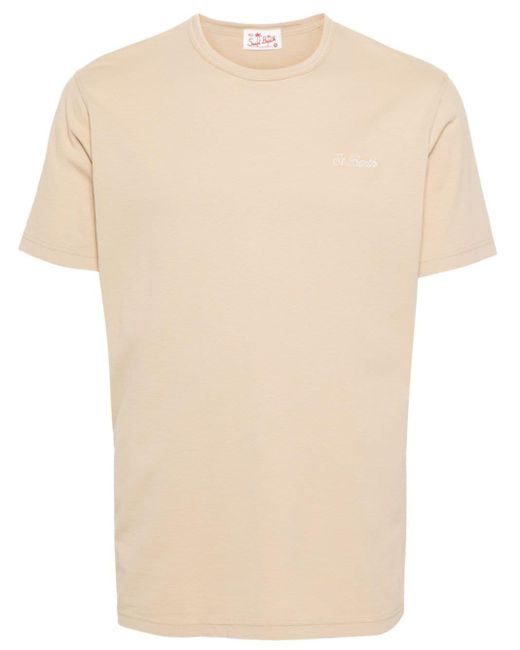 T-shirt en coton à logo brodé Mc2 Saint Barth pour homme en coloris Natural