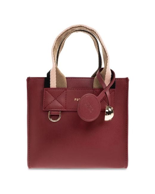 Furla Red Mini Divide It Leather Tote Bag