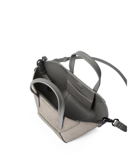 Brunello Cucinelli Metallic Mini Bc Duo Suede Tote Bag