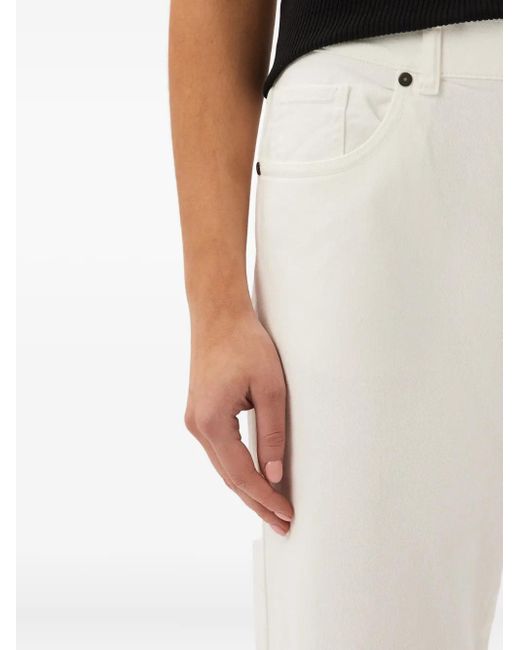P.A.R.O.S.H. White Cotton Trousers