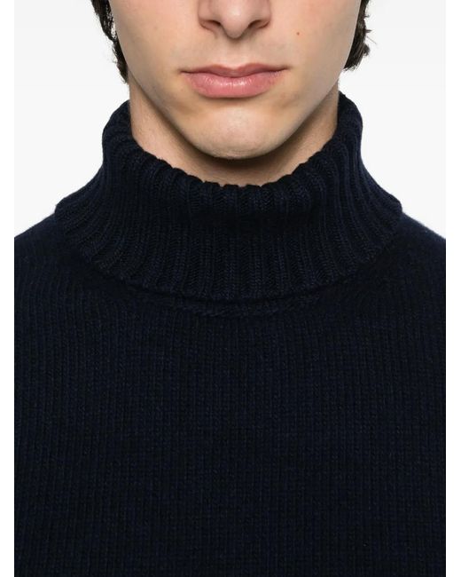 Fedeli Black Turtleneck Sweater for men