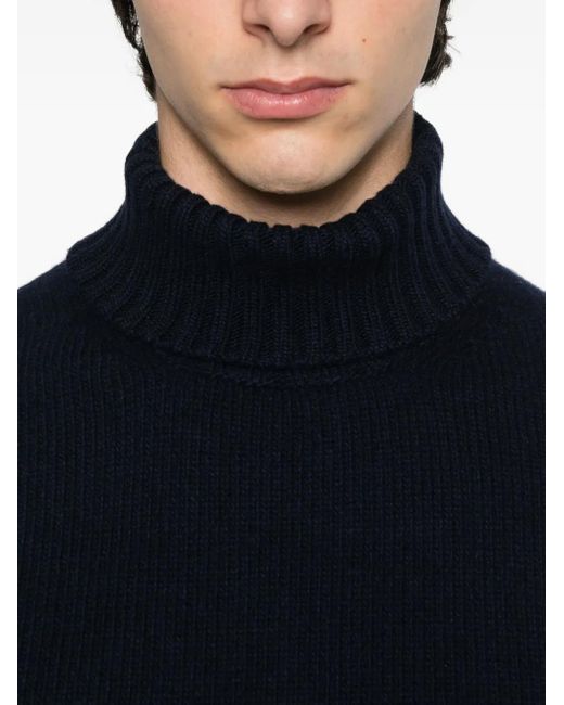 Fedeli Black Turtleneck Sweater for men