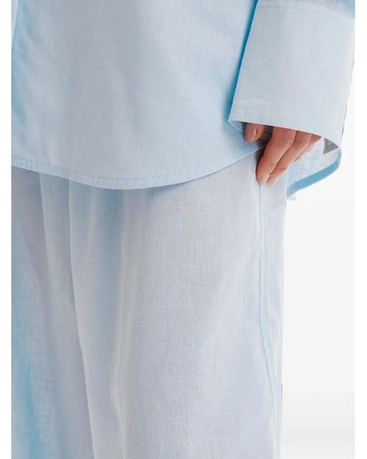 Totême Blue Wide Summer Trousers Sky