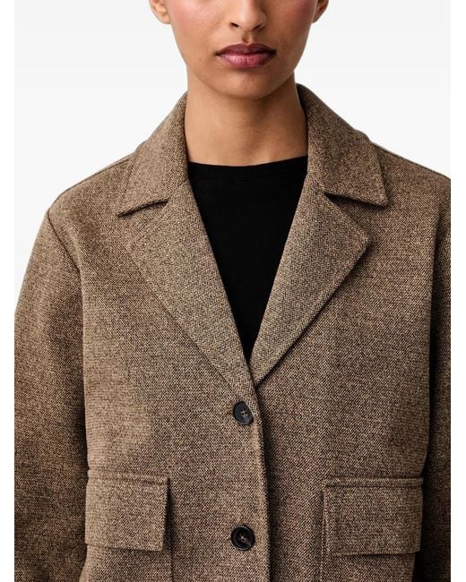 Marc O' Polo Brown Flap-Pocket Button-Up Tweed Jacket