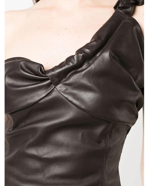 The Mannei Black Colmar Twisted Leather Top