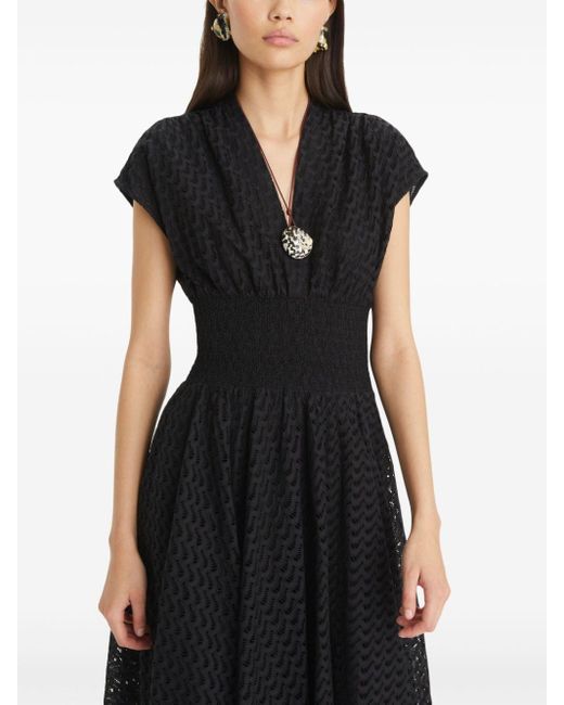 Tory Burch Black Embroidered Cotton Dress
