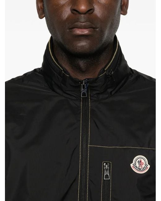 Moncler Black Veste Zippée À Patch Logo for men