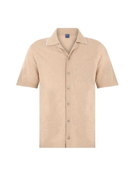 Fedeli Natural Short-Sleeve Button-Up Shirt for men